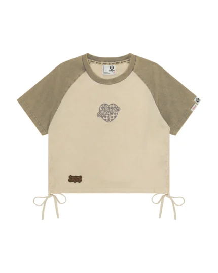 Washed logo raglan cropped tee